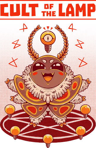 PRAISE THE LAMP! - moth, cute, cult, funny, joke, retro, fantasy, halloween, lamp