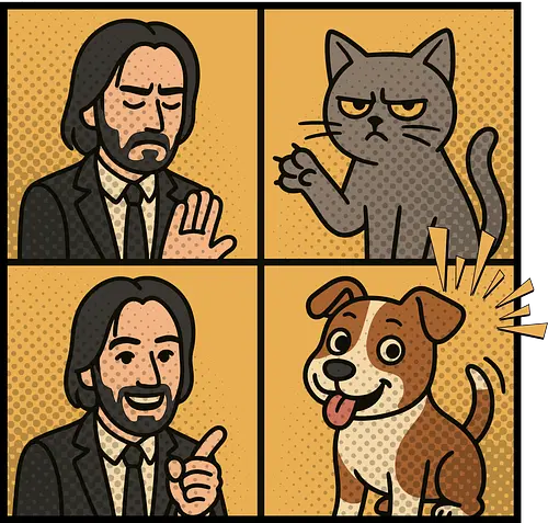 Wick - wick meme, wick, dog, cat, dog meme, action movies Wick - wick meme, wick, dog, cat, dog meme, action movies