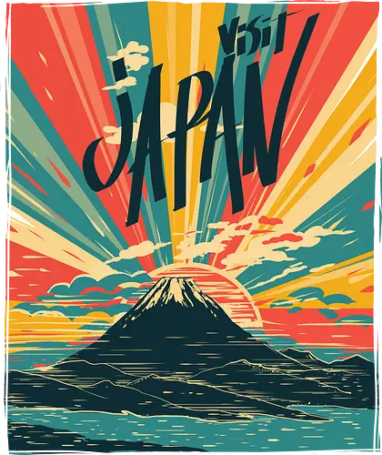 Visit Japan - japan, retro, vintage, typography Visit Japan - japan, retro, vintage, typography