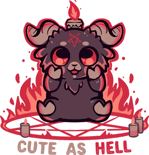 Feeling Cute as Hell - Baphomet, süßer Baphomet, Kawaii Gothic, okkulte Ästhetik, schwarzer Humor, Gothic Chibi, hexenhaft, alternativ, Flammen, Feuer, Pastell Gothic, satanisch aber süß, lustiger Dämon, Ziege, böse Ziege Feeling Cute as Hell - Baphomet, süßer Baphomet, Kawaii Gothic, okkulte Ästhetik, schwarzer Humor, Gothic Chibi, hexenhaft, alternativ, Flammen, Feuer, Pastell Gothic, satanisch aber süß, lustiger Dämon, Ziege, böse Ziege