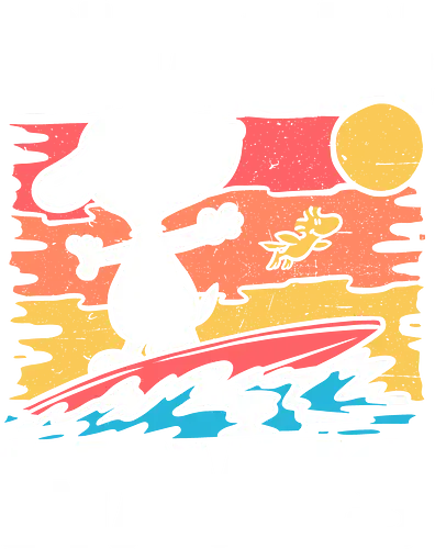 Beagle Summer Surf - Summertime, Summer, Wave, Pet, Dog, Beagle, Beach, Adventure, Classic, Vintage, Retro, Cartoon, Surfing, Surf, Sun, Sunny