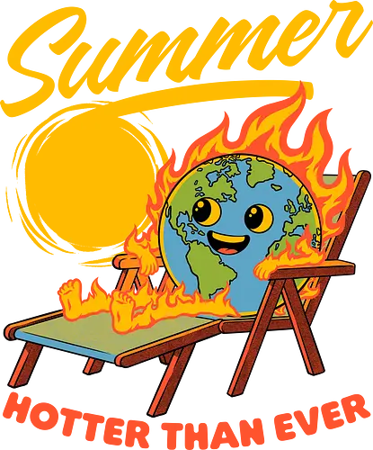 Summer Burn Earth - Hot, Sun, Fire, Earth Day, Earth, Planet, Save The Planet, Surfing, Surf, Beach, Apocalypse, Burning, Sunny, Summer, Global Warming