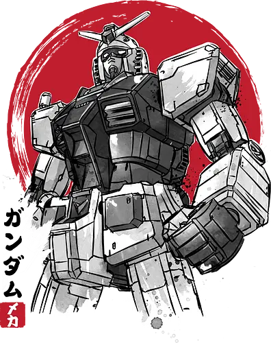 Gundam sumi e - anime, manga, japan, japanese art, robots, sumi e, gundam, voltron