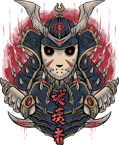 oni no jason  - horror, halloween, cool, cute, fun, satan, parody, demon, devil, samurai, japanese, nightmare
