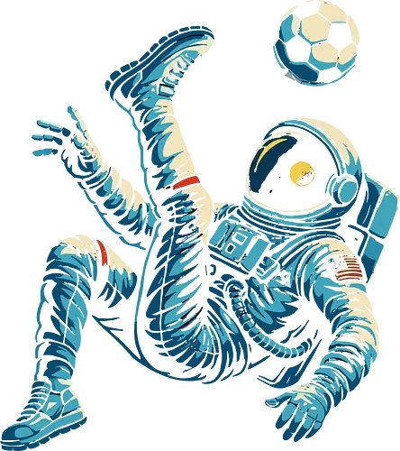 astronaut soccer - astronaut, soccer, space, floating, playful, colorful, sports, zero gravity, whimsical, ball