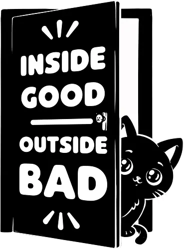 Outside is Bad - Black Cat, cat, pet, irony, sarcasm, inside, stay inside, dead inside, antisocial, video game, game, games, comfy
