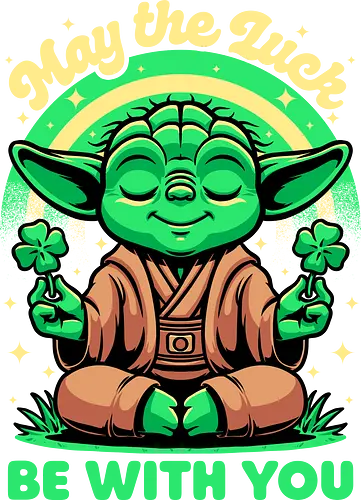 Master Luck Force  - Master, Cereal, Lucky, Good Luck, Luck, Saint Patrick's Day, St Patricks Day, Clover, Four Leaf Clover, Space, Vintage, Retro, Retro Vintage, Classic, Movie, Movies