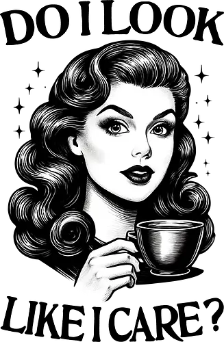 Do I Look Like I Care ? - funny, humor, feminism, strong woman, girl power, retro, vintage, empowered woman