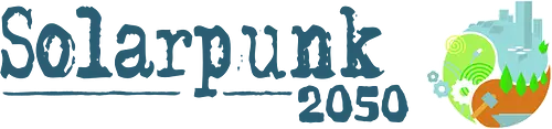 Solarpunk 2050 Logo und Text - Solarpunk, TTRPG, Rollenspiel, Utopie