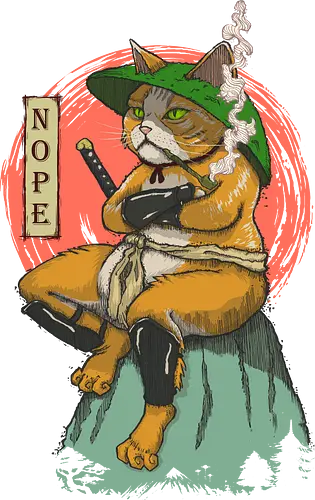 Nopejima Sensei - samuraicat, cat, warrior, nope, samurai, japanese, ronin, ninja, katana, manga, anime