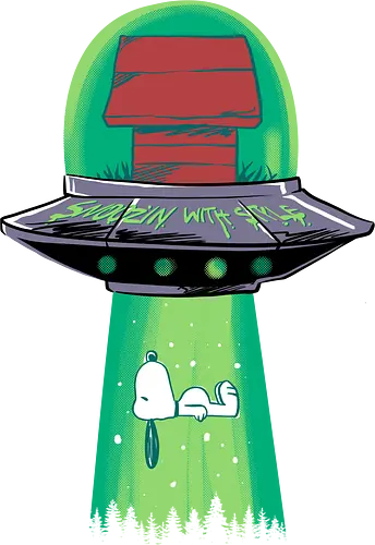 snoozing with style - dog, cartoon, 80s, ufo, alien, snooze, nap time, supranatural, fantasy