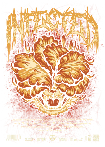 The Clicker Cat Death Metal - horror, infected, Parody, cat meme, meme, funny cat, catholic, cute cat, funny, cat joke, fungi, mushroom, fungus, skull, blackened death metal, death metal, heavy metal, metal font, deathcore, black metal, clicker zombie, clicker, ellie, gamer, gaming, joel, Last, tlou, zombie