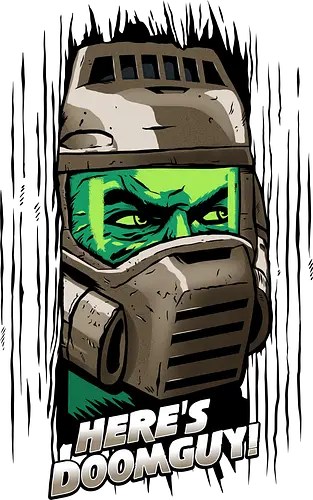 Here's dumguy - cacodemon, demon, doom, marine, mars, alien, rock, metal