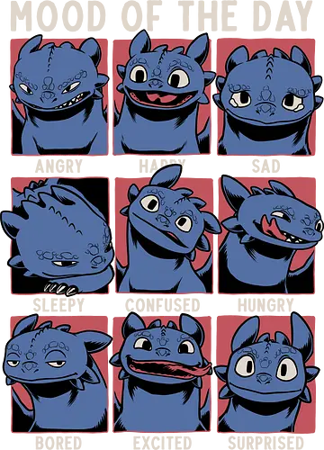 Viking Dragon Mood - Mood, Fun, Funny, Cute, Cool, Dragon, Animation, Mythical, Mythology, Mythological Creatures, Creature, Tv Show, Movie, Vikings, Viking, Sad, Happy, Angry, Sleepy, Confused, Hungry, Bored, Surprise