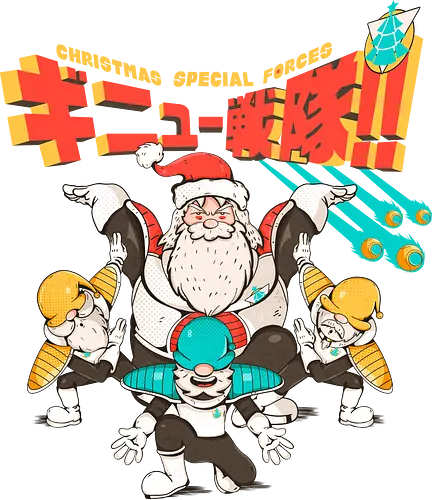 Weihnachts-Spezialkräfte - taktische Einheit, Weihnachten, Elfenkrieger, Spaß, Geeky Christmas, Kamehame Hohoho, Leistungsstufe, Santa Squad, Santa Strike Team, Shonen Christmas