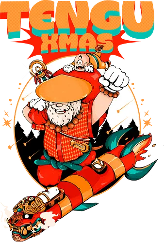 Tengu-Weihnacht - Anime-Feiertage, festlicher Krieger, Spaß, Japanisch, Frohe Weihnachten, Otaku-Weihnachten, Samurai-Weihnachtsmann, Der Weihnachtsmann wird zum Samurai, Weihnachtsmann gegen Tradition