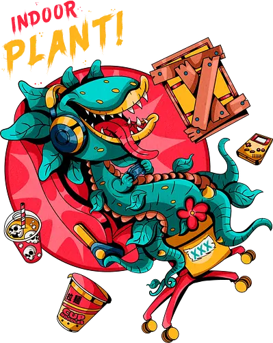 Zimmerpflanze - asozial, digital, asoziale Ästhetik, fleischfressende Pflanze, Photosynthese, Gamer-Pflanze, Zimmerpflanze, Plantcore, Quarantänecore, seltsames Indoor