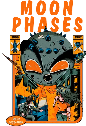 Mondphasen - punk graphics, weirdcore, angry moon, angry moon phases, astrology, dark aesthetic, disaster humor, lunar phases, post punk moon