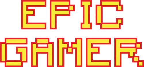 EPIC GAMER - gaming, pixel art, retro, typography, minimalist, vintage, video games, nerd culture, lettering, design