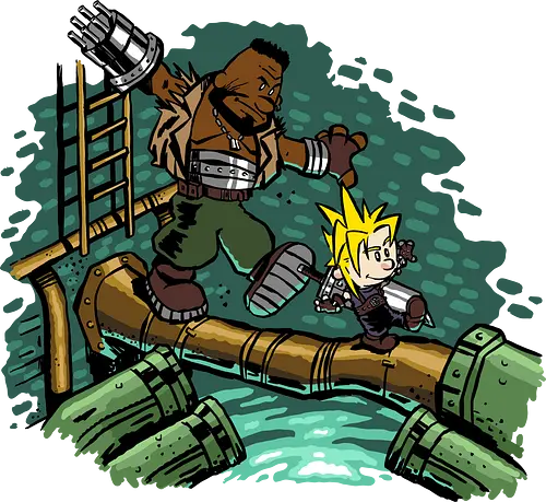 Barrett and Cloud - strife, aeris, Gaming, Villain, Final, cloud
