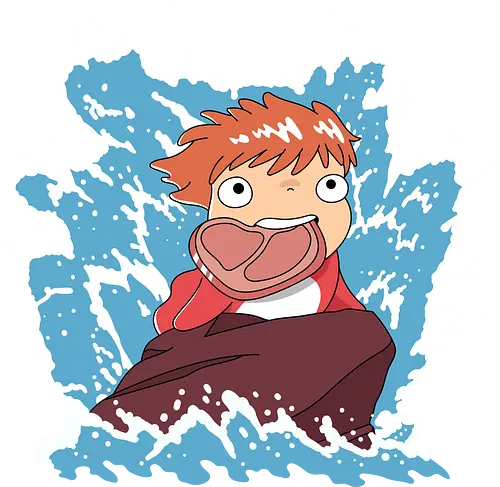 Hameater - anime, ponyo, manga, ham, retro, anime, cute, shark, mermaid