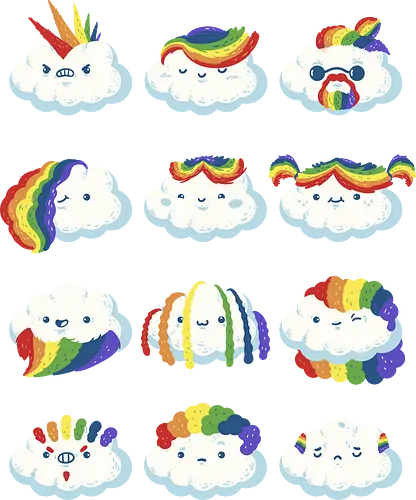 Hair Clouds - cloud, hair, fun, rainbow