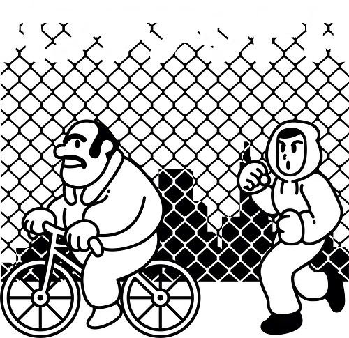 Bicycle training - punch, training, bicycle, retro, boxing