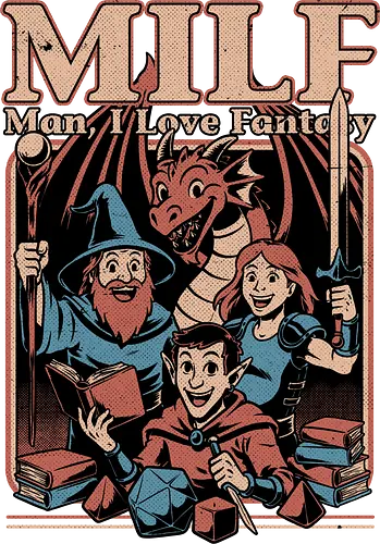 Vintage RPG Crew Joke - rpg, Pen and Paper, d20, dungeon master, role-playing game, tabletop, game master, milf, fantasy, adventure, crew, joke, gaming, game, game night, boardgame, elf, thief, wizard, barbarian, knight, warrior, dragon