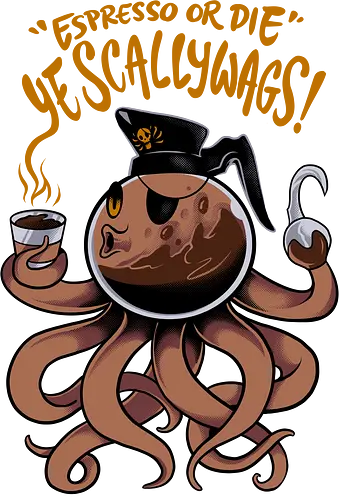 octobrew - coffee, caffeine, cool, latte, cafe, insomnia, drink, happy, ufo, alien, scifi, fantasy, horror, halloween, sleep, insomnia, pirates