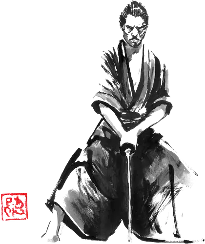 dark samurai - samurai, sumie, japan