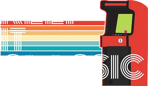 Keep It Classic - retro, arcade, classic, vintage, gaming, colorful, typography, stripes, nostalgia, design