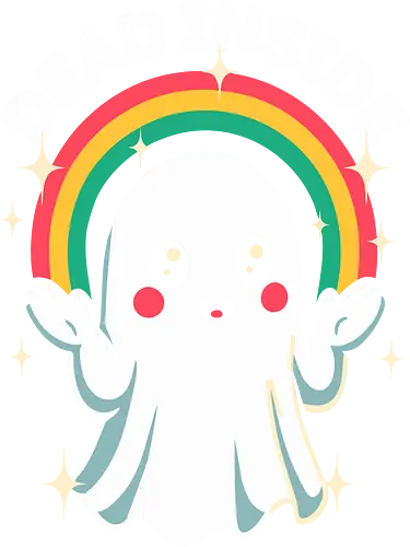Dead Inside - Süßer Totenkopf - cool, süß, düster, schwarzer Humor, tot, innerlich tot, lustig, sarkastisch, lustiges T-Shirt, lustiges Gespenst, Illustration, kawaii, Ästhetisch, Monster, Regenbogen, Sarkasmus, Skelett, Totenkopf, Geist