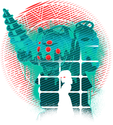 The Protector Under The Sea - gaming, big daddy, gamer, gaming addict, gaming lover, ocean, negativespace, rapture city, landscape, rapture, under the sea, under water, video games lover, classic video game, gaming nerd