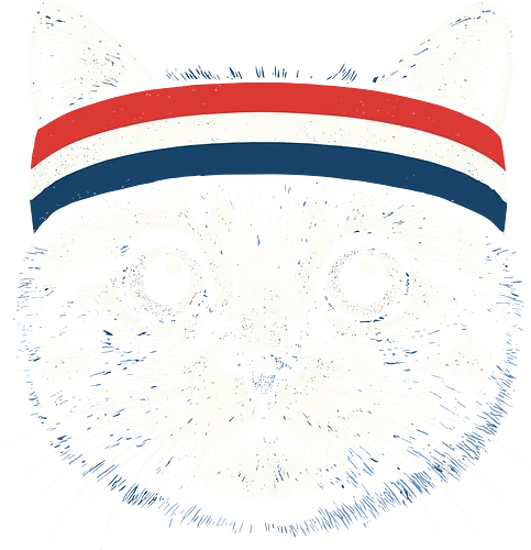  cat sport - cat, headband, sporty, playful, gray background, monochrome, detailed, animal, fashion, quirky