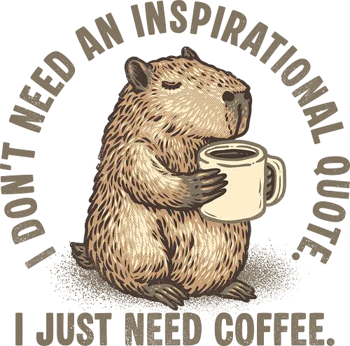 I just need a coffee - Animal, funny, cute, capybara, animals, humor, coffee, caffeine