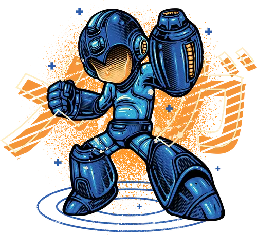Mega Blast - Gaming, gamer, video games, retro gaming, robot, robots