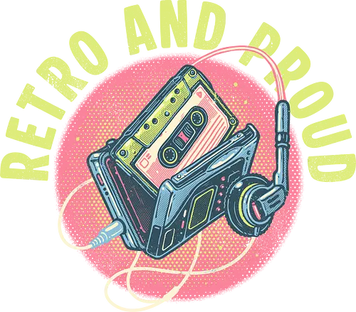 Retro and Proud - Retro, classic, vintage, nostalgic, cassette tape, cassette, proud