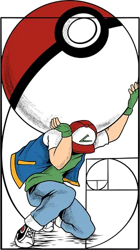 atlas ketchum  - anime, Pocket, monster, atlas, strong, tamer, trainer, ball, golden ratio