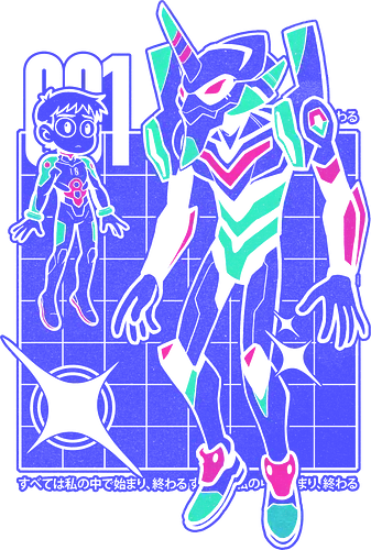 EVA001 - dark - anime, manga, animation, japan, kaiju, monster, tattoo, japanese