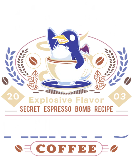 Prinny Dood Coffee Emblem - disgaea, prinny, etna, laharl, suisen, dood, phantom brave, video game, gaming, gamer, coffee, valvatorez, usalia, king krichevskoy, pirilika