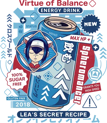 True Spheromancer Energy Drink - crosscode, lea, game, gaming, gamer, video game, indie game, rpg, action rpg, spheromancer, rookie harbor, jrpg, geek, nerd, energy drink