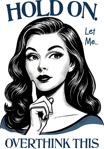Hold On Let Me Overthink This - hold on, let me, overthink this, overthinking, overthink, sarcastic, humor, mental health matters, self care, retro, woman Hold On Let Me Overthink This - hold on, let me, overthink this, overthinking, overthink, sarcastic, humor, mental health matters, self care, retro, woman