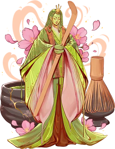 Matcha - tee, matcha, grüner tee, grüntee, slime girl, character, kimono, junihitoe Matcha - tee, matcha, grüner tee, grüntee, slime girl, character, kimono, junihitoe