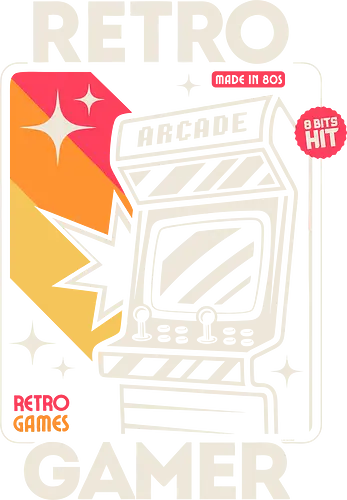 Retro Gamer - Made in 80s - 80er, 80er Jahre, Arcade, Ästhetik, Gaming, Geek, Illustration, Retro, Retro-Gaming, Videospiele, Vintage, Made in den 80ern, Lustig, lm2kone