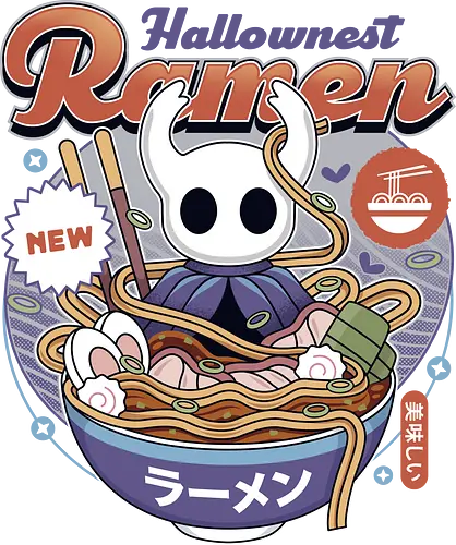 Hallownest Ramen Vintage - Bug Knight, hallownest, the knight, hollow, knight, hornet, indie game, shade, gamer, gaming, video game, silksong, ramen, pale king, grub