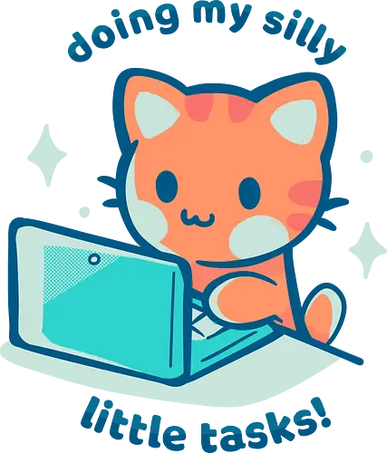 Doing my Silly Little Tasks - silly tasks, cat typing, cute work, kawaii cat, work from home, productivity, funny office, dumme Aufgaben, Katze tippt, niedliche Arbeit, kawaii Katze, Arbeit von zu Hause, Produktivität, lustiges Büro, gemütlicher Kern, pastellfarbene Katze Doing my Silly Little Tasks - silly tasks, cat typing, cute work, kawaii cat, work from home, productivity, funny office, dumme Aufgaben, Katze tippt, niedliche Arbeit, kawaii Katze, Arbeit von zu Hause, Produktivität, lustiges Büro, gemütlicher Kern, pastellfarbene Katze