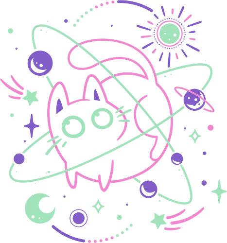 Orbiting Fat Cat - black cat, fat, chonk, cosmos, galaxy, funny, humor, kitty, neon colors, orbit, planet, space, universe, science Orbiting Fat Cat - black cat, fat, chonk, cosmos, galaxy, funny, humor, kitty, neon colors, orbit, planet, space, universe, science