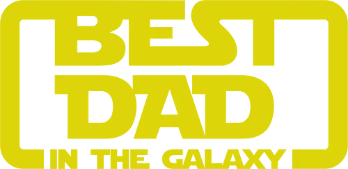 BEST DAD IN THE GALAXY - father's day, galaxy, yellow text, olive background, minimalist, typography, sci-fi theme, bold design, famous style, parent appreciation
