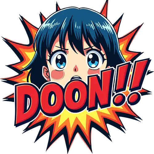 girl anime - cartoon, anime, comic, pop art, explosion, expression, graphic, typography, colorful