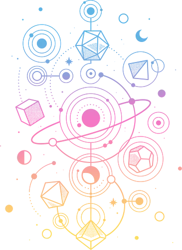 Critical Solar System - Pen and Paper, tabletop rpg, space, astronomy, solar system, rainbow, nerd, d20, dice, dungeon master, critical hit, colorful, galaxy, geek, roleplay